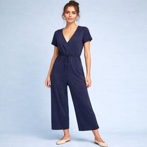 $160 Saturday Sunday Black Romper V-Neck Tie Waist Pockets Size Small